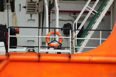 Orange ship in boat