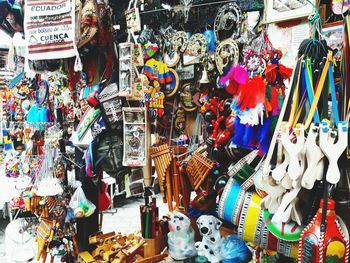 Close-up of multi colored hanging for sale in market