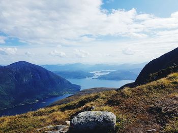 Scenic view of mountains against sky