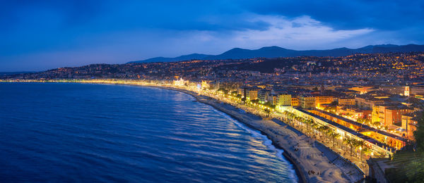 Picturesque view of nice, france in the evening