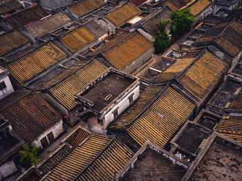 High angle view of roof of building