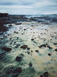 View of sea against cloudy sky