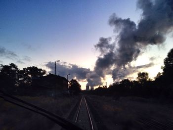 Railroad track at sunset