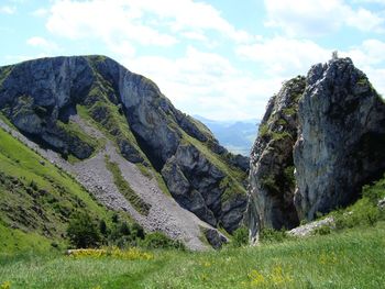 Low angle view of mountain against sky