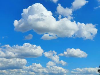 Low angle view of clouds in blue sky