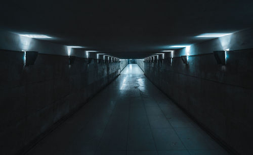 Empty illuminated tunnel