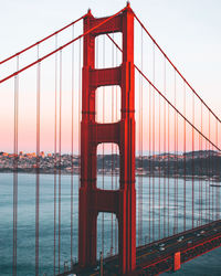 Low angle view of suspension bridge