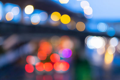 Defocused image of illuminated lights