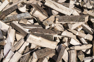 Full frame shot of firewood