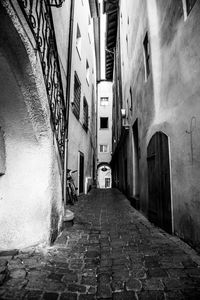 Rear view of man walking on street