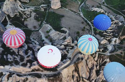 High angle view of multi colored water