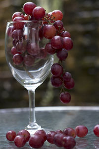 Close-up of red berries on table