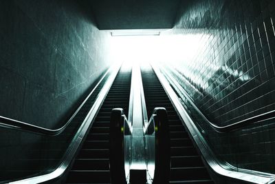 Low angle view of escalator