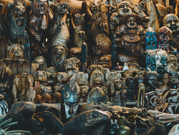 Full frame shot of buddha statues