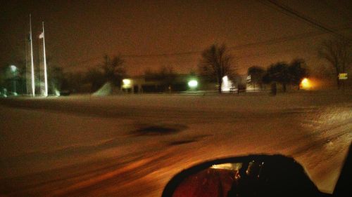 View of road at night