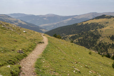 High view of valley and path toward the valley