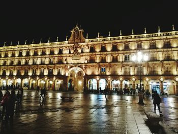 View of illuminated building at night