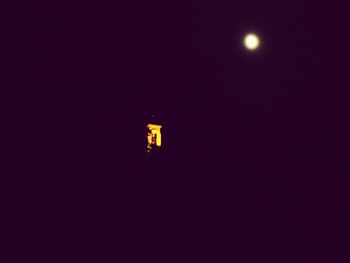 Low angle view of illuminated moon at night