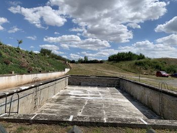 Scenic view of land against sky