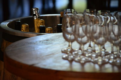 Close-up of glass on table