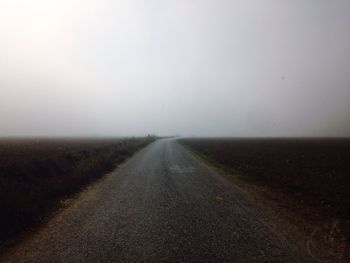 Country road in foggy weather