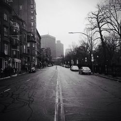 Empty road in city