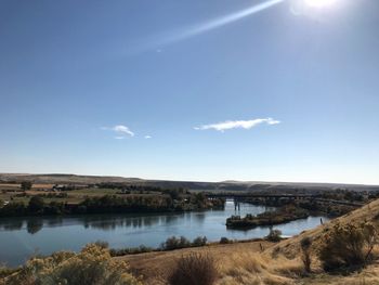 Scenic view of river against sky