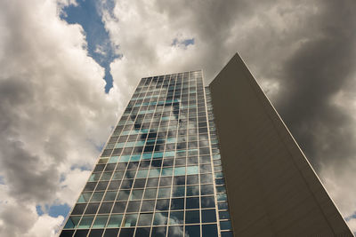 Low angle view of modern building against sky