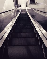 Low angle view of escalator