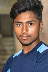 Close-up portrait of teenage boy