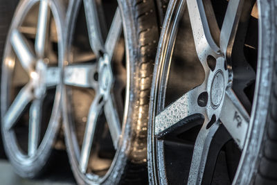 Close-up of bicycle wheel