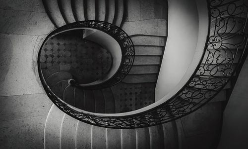 Low angle view of spiral staircase