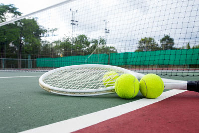 Close-up of fresh green ball on table