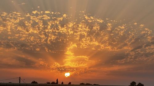 Scenic view of sunset sky during sunrise