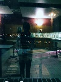 View of illuminated lights at night