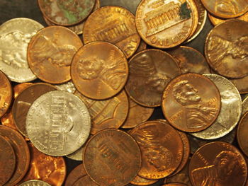 Full frame shot of coins