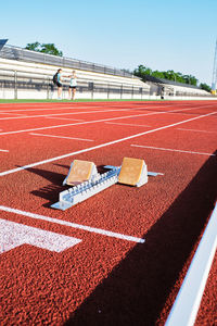 Athletic track ready to run