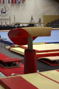 Close-up of empty chairs against the wall