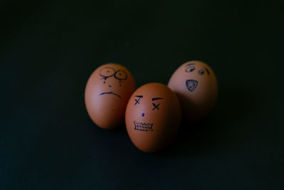 Close-up of easter egg against black background