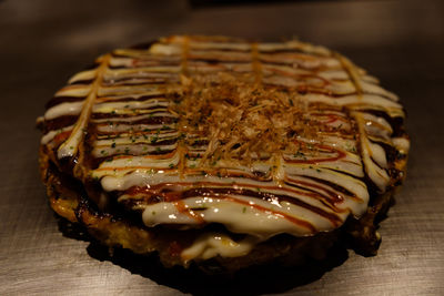 Close-up of dessert on table