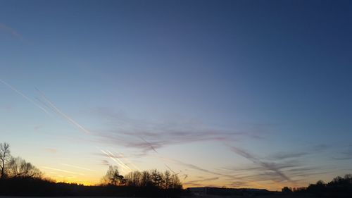 Silhouette trees against sky during sunset