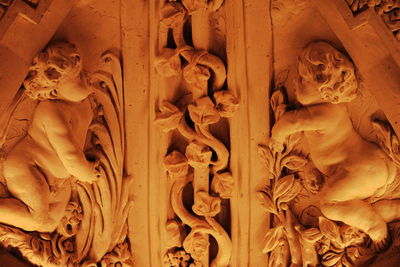 Low angle view of buddha statue