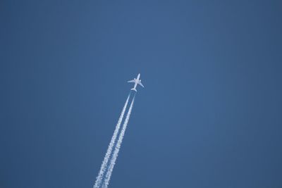 Low angle view of clear blue sky