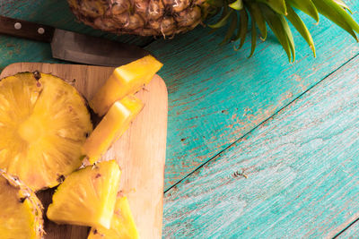 Close-up of bananas on table