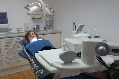 Girl at dental clinic