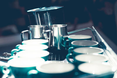 Close-up of tea cup on table