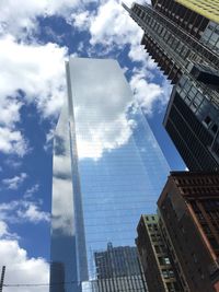 Low angle view of modern building against sky