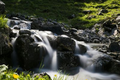 Scenic view of waterfall