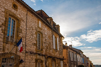 Low angle view of old building against sky