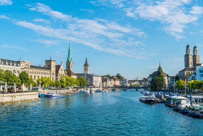 View of buildings in city at waterfront